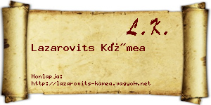Lazarovits Kámea névjegykártya